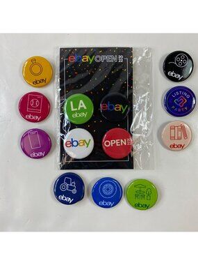 Ebay Open 2022 Set 12 Pin Badge Set Exclusive Collection Limited Edition